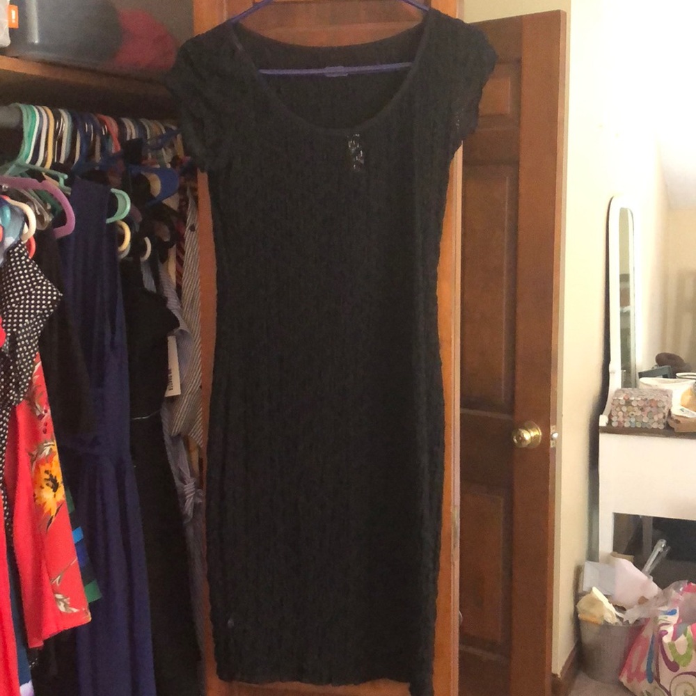 Midi black lace dress size small